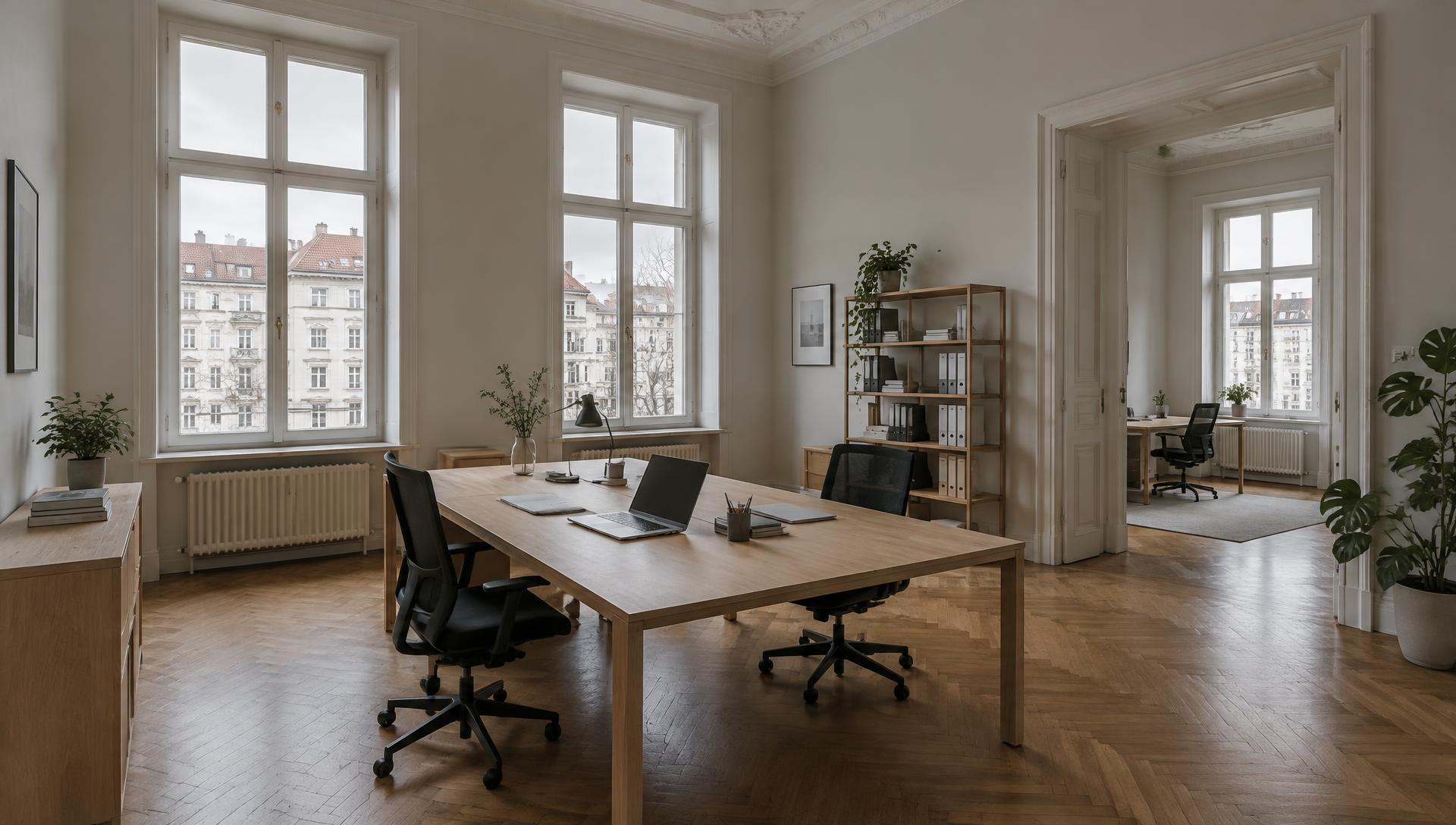 Helles Büro in einem Altbau
